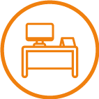 Icon Schreibtisch orange